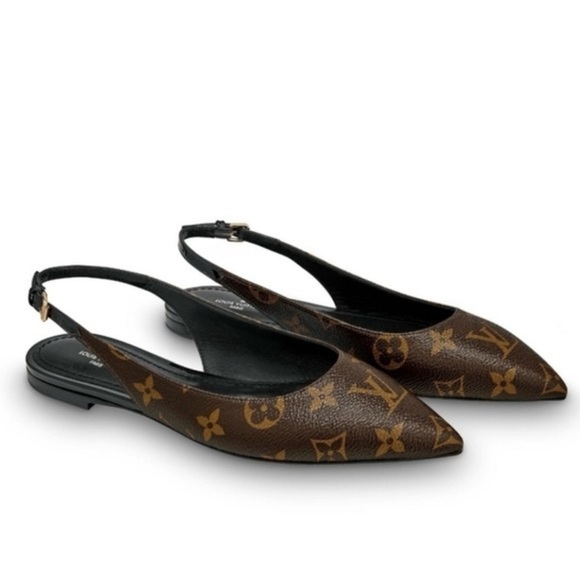 Louis Vuitton Shoes - LOUIS VUITTON LV Monogram Cherie Slingback Ballerina Flats size 38 1/2 EU/8.5 US